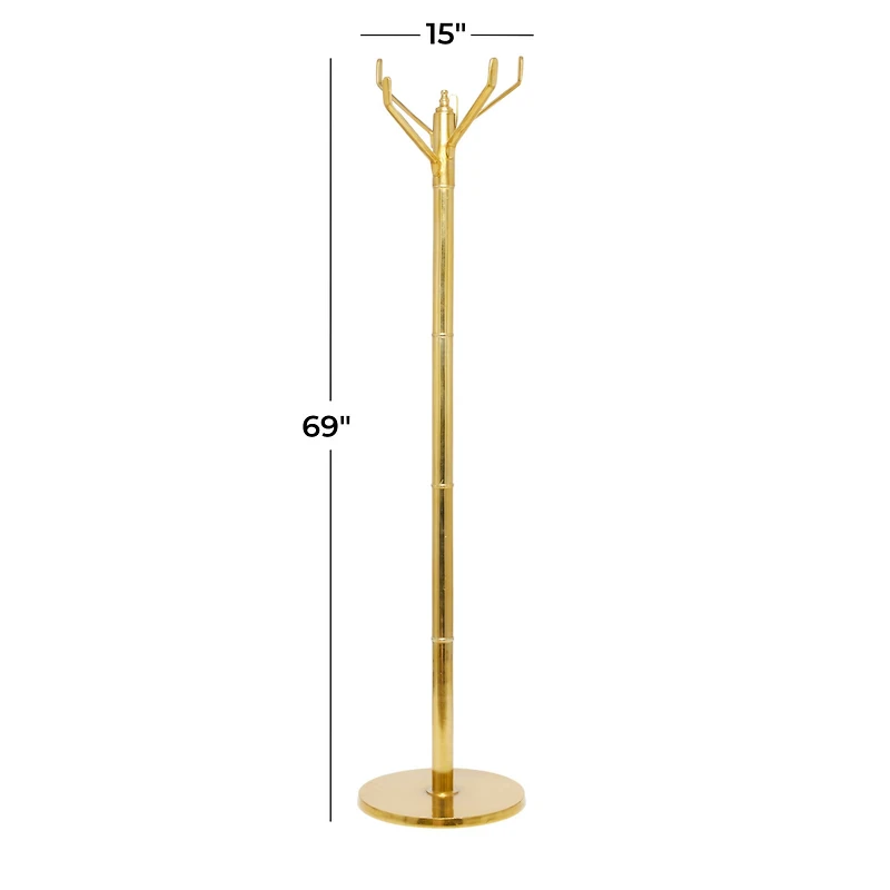 The Novogratz Gold Aluminum Contemporary Coat Rack, 69" x 15" x 15"