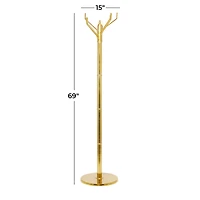 The Novogratz Gold Aluminum Contemporary Coat Rack, 69" x 15" x 15"
