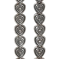 12 Pack: Silver Plated Carved Heart Beads, 6mm by Bead Landing™