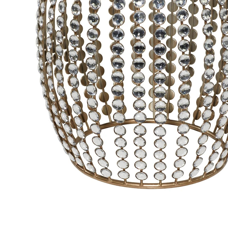 19" Silver Iron & Glam Accent Table