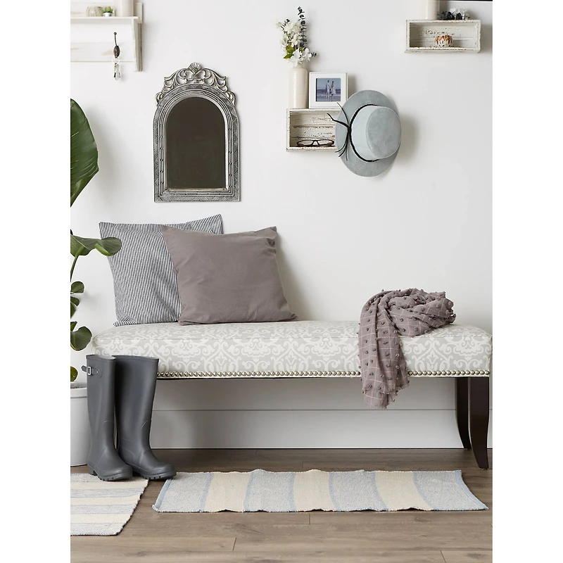 DII® Stonewash Blue Variegated Stripe Recycled Yarn Rug Set, 2ft. x 3ft.