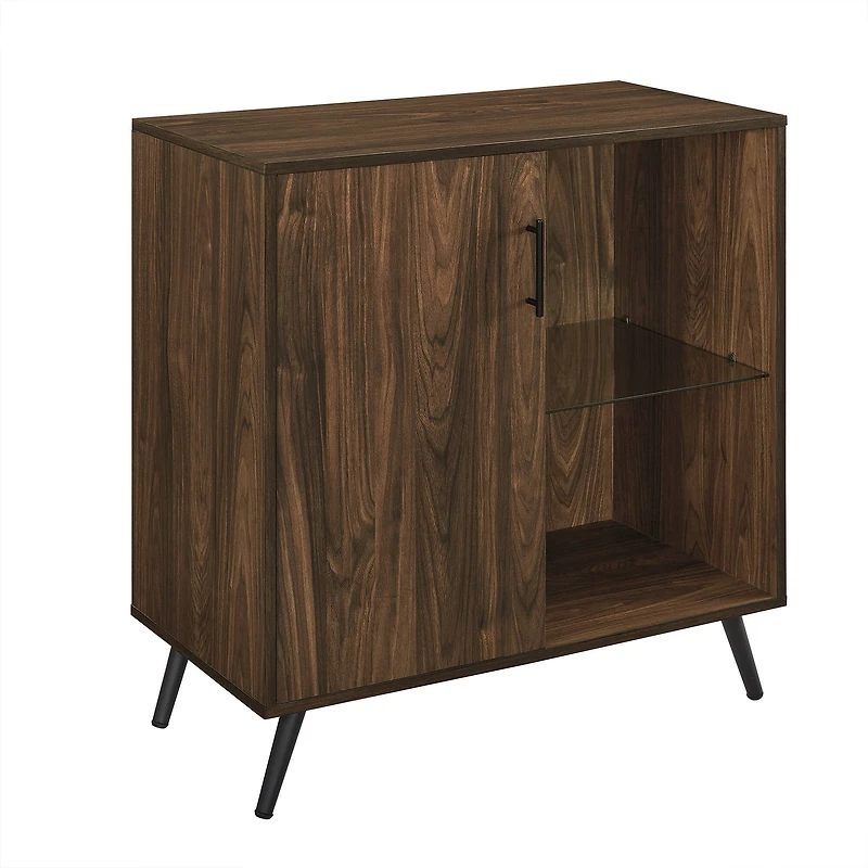 Walker Edison 30" Dark Walnut 1 Door Modern Wood Accent Cabinet