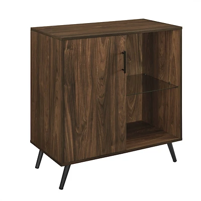 Walker Edison 30" Dark Walnut 1 Door Modern Wood Accent Cabinet