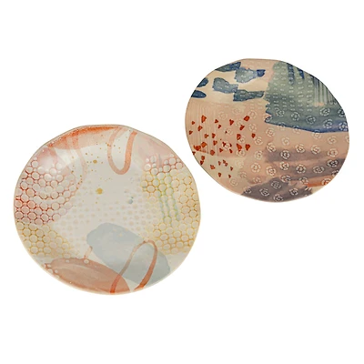 Hello Honey® 8.5" Abstract Elegance Stoneware Plate Set