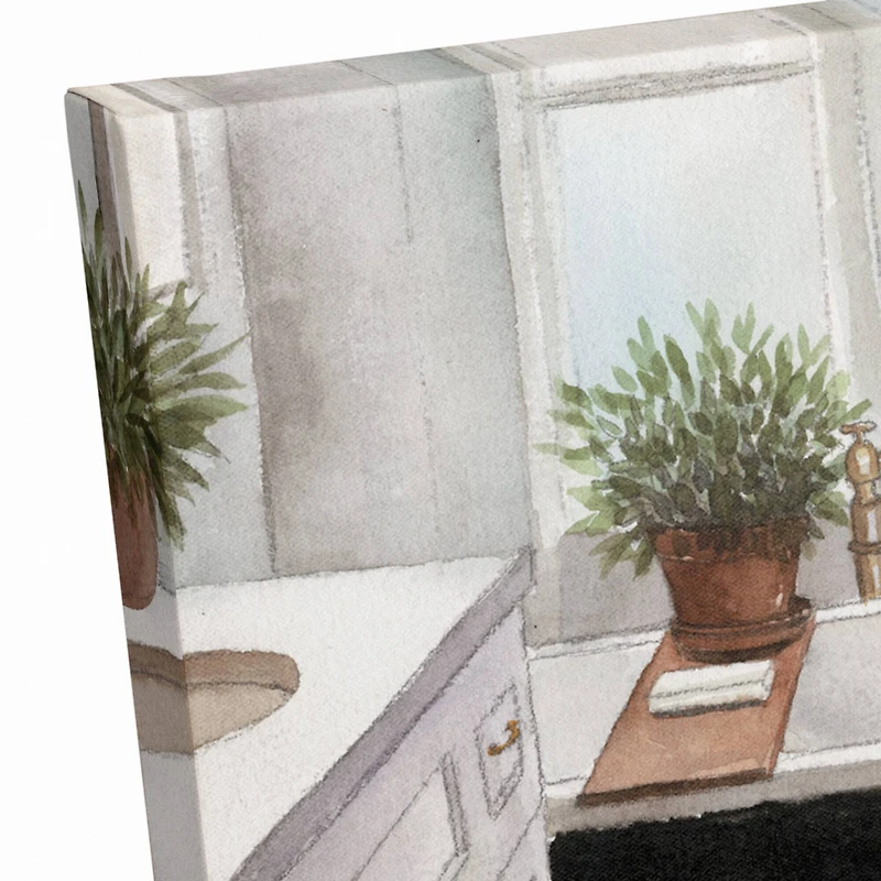 Bath Tub Scene 14" x 11" Canvas Wall Art