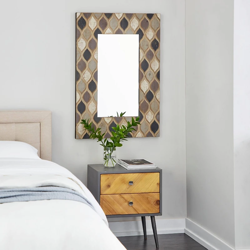 40'' Multi Farmhouse Wood Wall Mirror