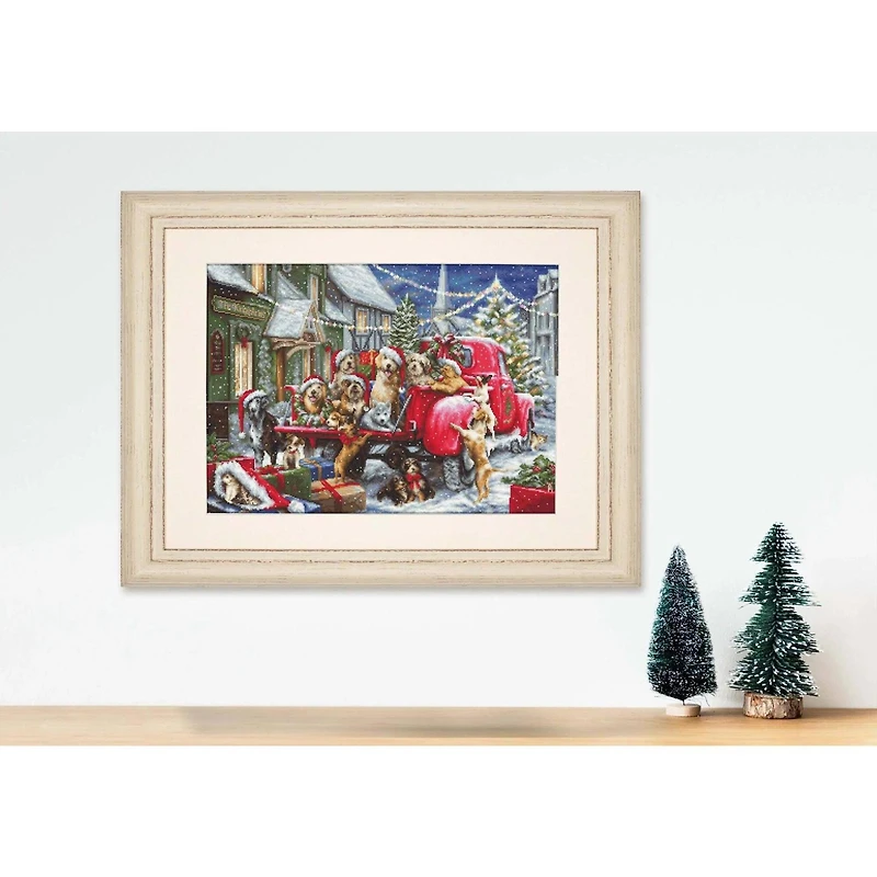 Luca-S Puppies Christmas Counted Cross-Stitch Kit