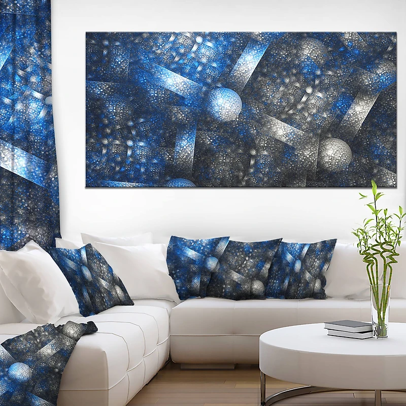 Designart - Crystal Cell Dark Blue Steel Texture