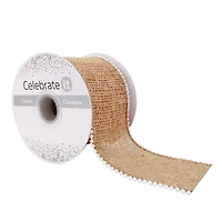 12 Pack: 2.5" x 3yd. Burlap & Beaded Wired Ribbon by Celebrate It® Classic
