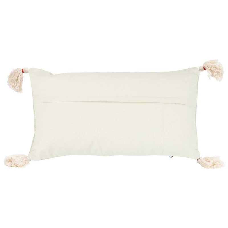 Love Chindi Appliqued Cotton Pillow
