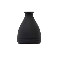10" Black Matte Cone Stone Vase