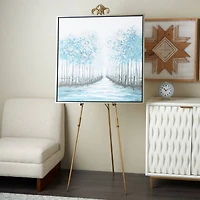 66.5" Gold Metal Foldable 2-Tier Display Easel with Scroll Finial