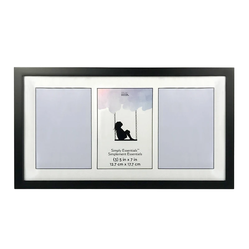 Simply Essentials™ 3 Opening Black Collage Frame with Mat by Studio Décor
