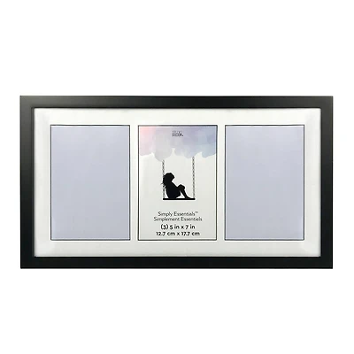 Simply Essentials™ 3 Opening Black Collage Frame with Mat by Studio Décor