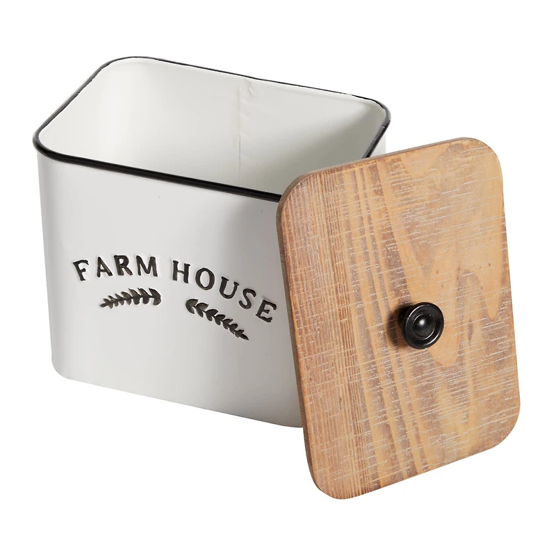 White Metal Farmhouse Canisters Set