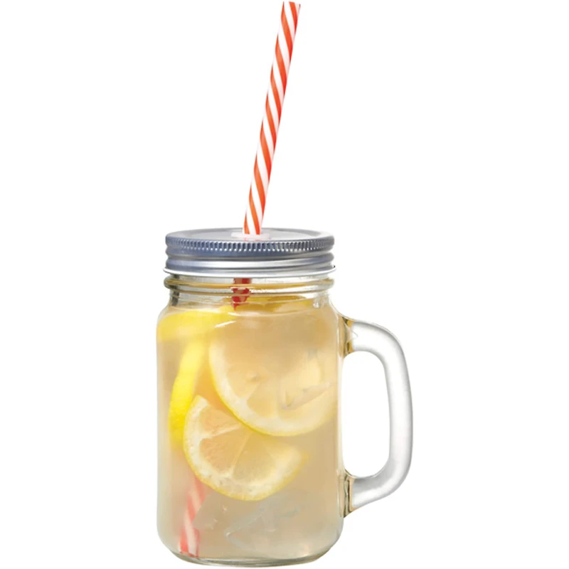 Gourmet by Starfrit 16oz. Mason Jar Mugs with Straws, 2ct.