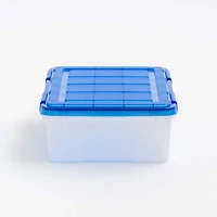 Iris® 6.5gal. Clear Plastic Storage Boxes With Blue Lid, 4 Pack