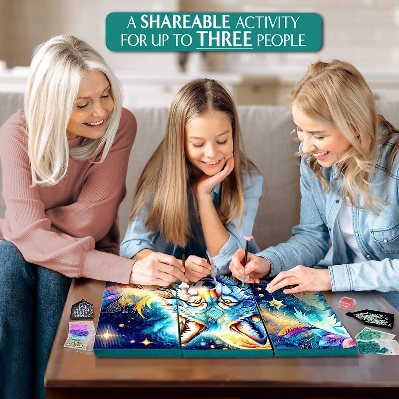 ArtSkills® Brilliant Art Mythical Wolf Stretched Canvas Diamond Painting Kit