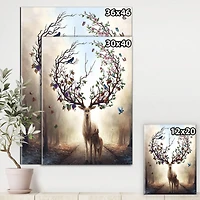 Designart - Deer With Blossoming Antlers