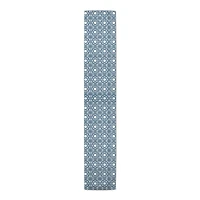 72" Blue Geo Tile Cotton Twill Runner