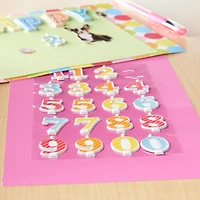 12 Pack: Birthday Number Candle Puffy Stickers by Recollections™