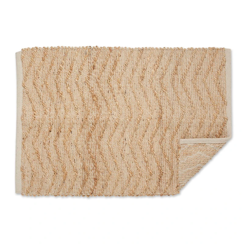 DII® Off White With Natural Jute Chevron Hand-Loomed Rug, 2ft. x 3ft"