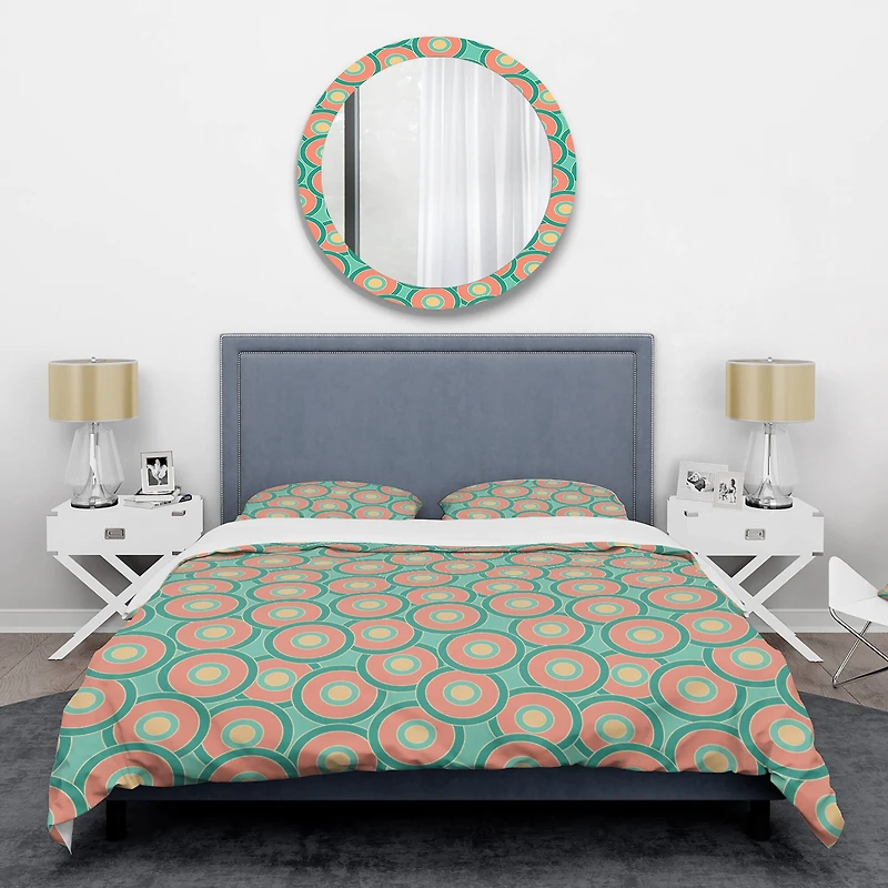 Designart 'Retro Circular Pattern VI' Mid-Century Duvet Cover Set