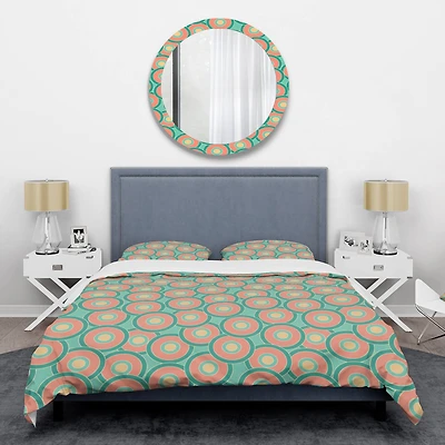 Designart 'Retro Circular Pattern VI' Mid-Century Duvet Cover Set
