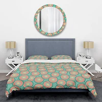 Designart 'Retro Circular Pattern VI' Mid-Century Duvet Cover Set