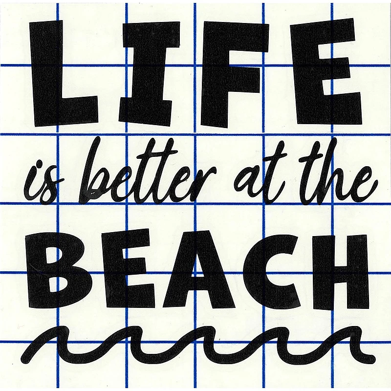 Leisure Arts® Vinyl Matte Black At the Beach Decal