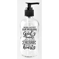 8oz. Problems in God's Hands Glass Soap Dispenser