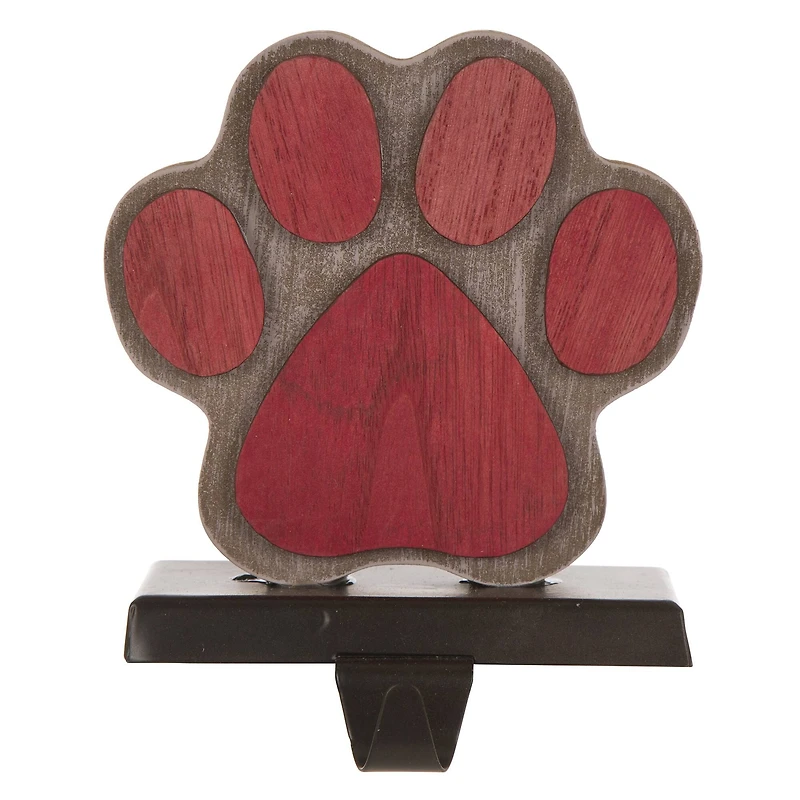 Glitzhome® Paw Print Christmas Stocking Holder Set