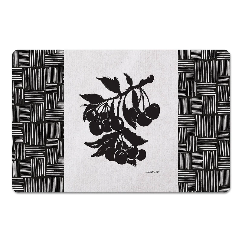 Block Print Cherries 27" x 18" Floor Mat