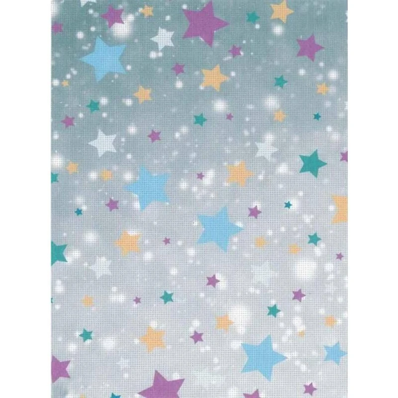 Designer Printed Stars 18 Count Aida Canvas 