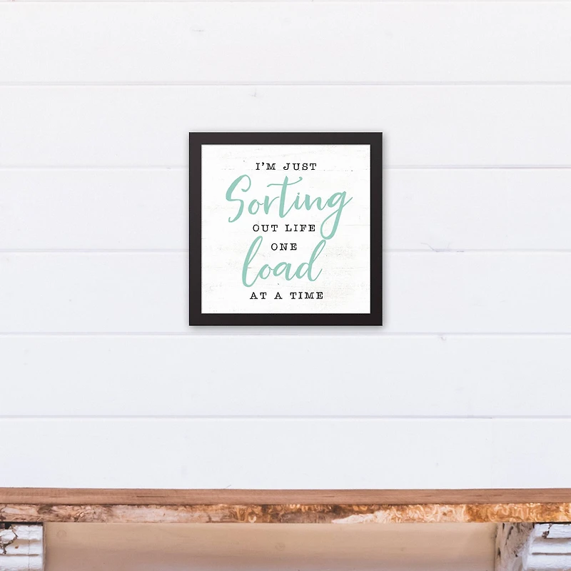 Sorting Load 12" x 12" Black Framed Canvas