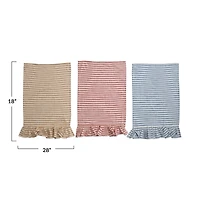 Hello Honey® Striped Cotton Tea Towels with Ruffles Set