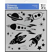 PA Essentials Space Rockets Stencil, 12" x 12"