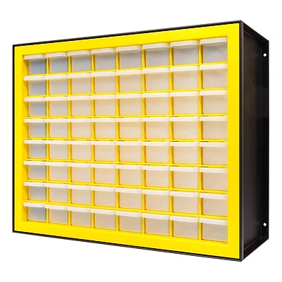 IRIS® Yellow & Black 64-Drawer Parts Cabinet