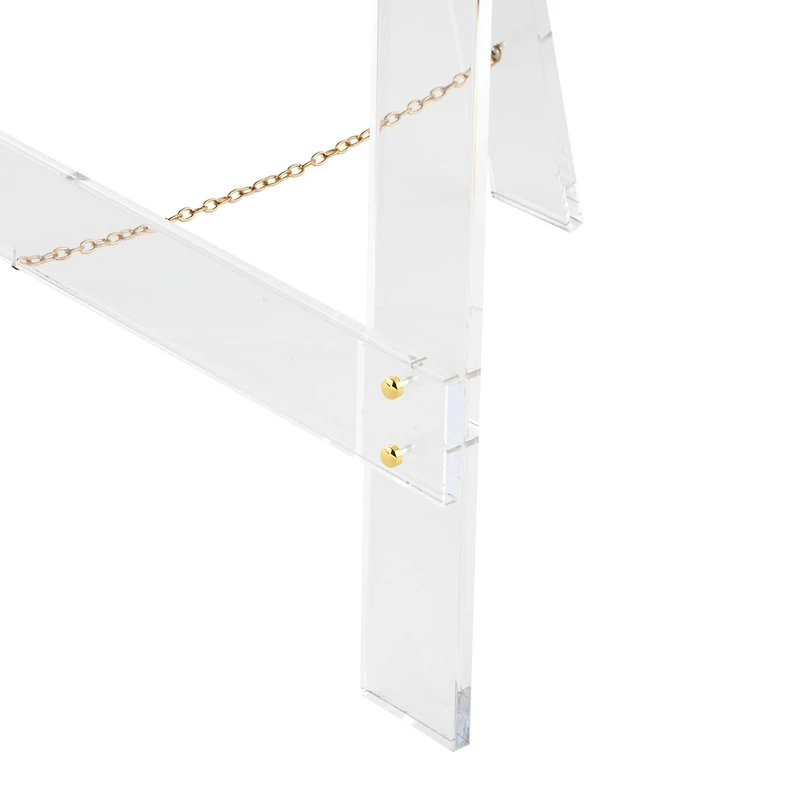 57" Clear Acrylic Plastic Adjustable 7-Tier Display Easel with Gold Metal Hardware & Chain Support