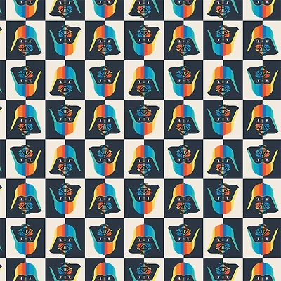 Star Wars™ Rainbow Darth Vader™ Squares Cotton Fabric