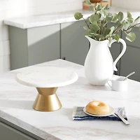 Gold Marble Contemporary Cake Stand, 7" x 12" x 12"