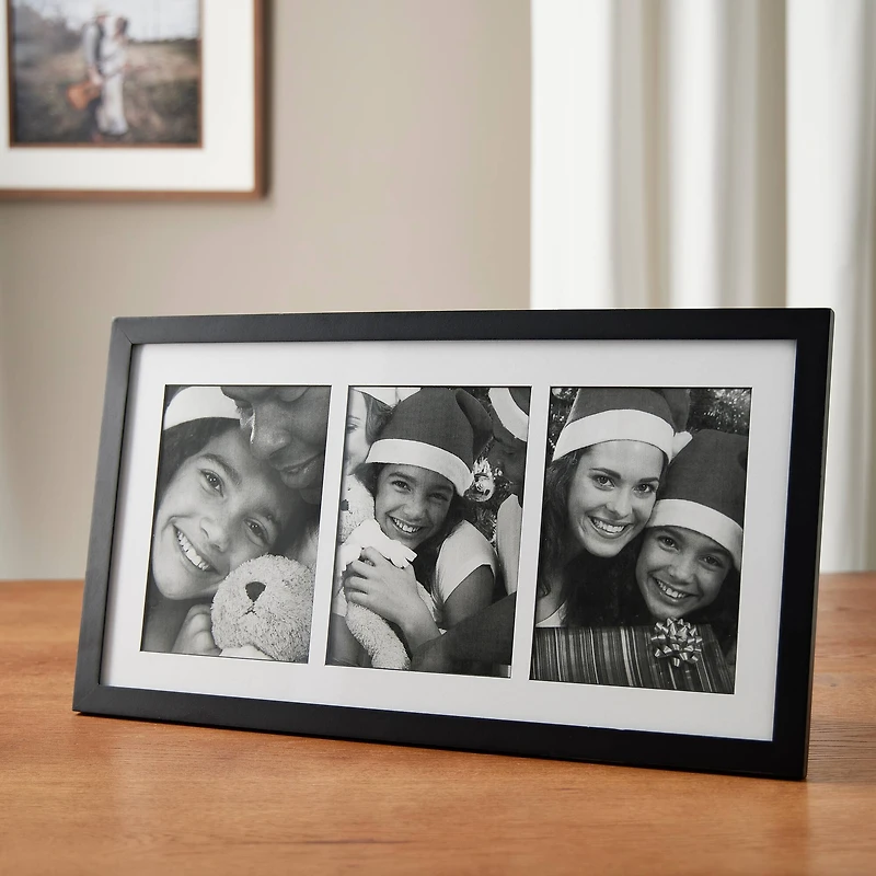 Simply Essentials™ 3 Opening Black Collage Frame with Mat by Studio Décor