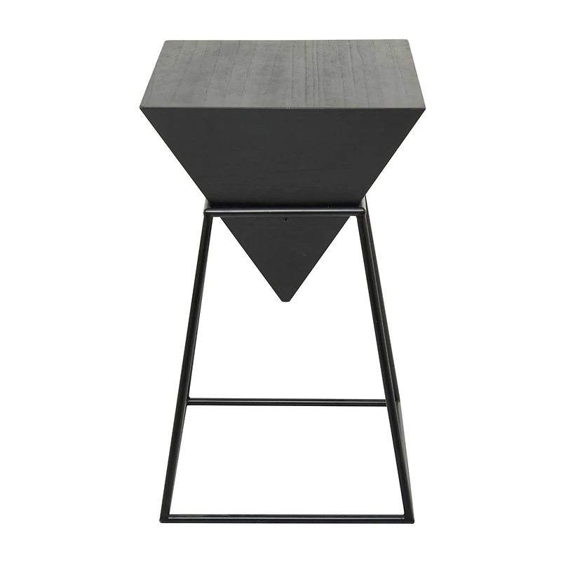 Black Metal Modern Accent Table, 24" x 20" x 17"