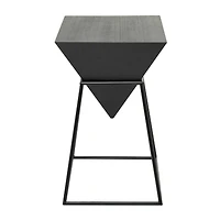 Black Metal Modern Accent Table, 24" x 20" x 17"