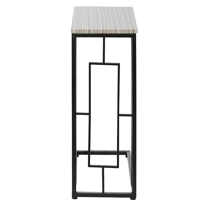 10" Black Contemporary Compact Accent Table