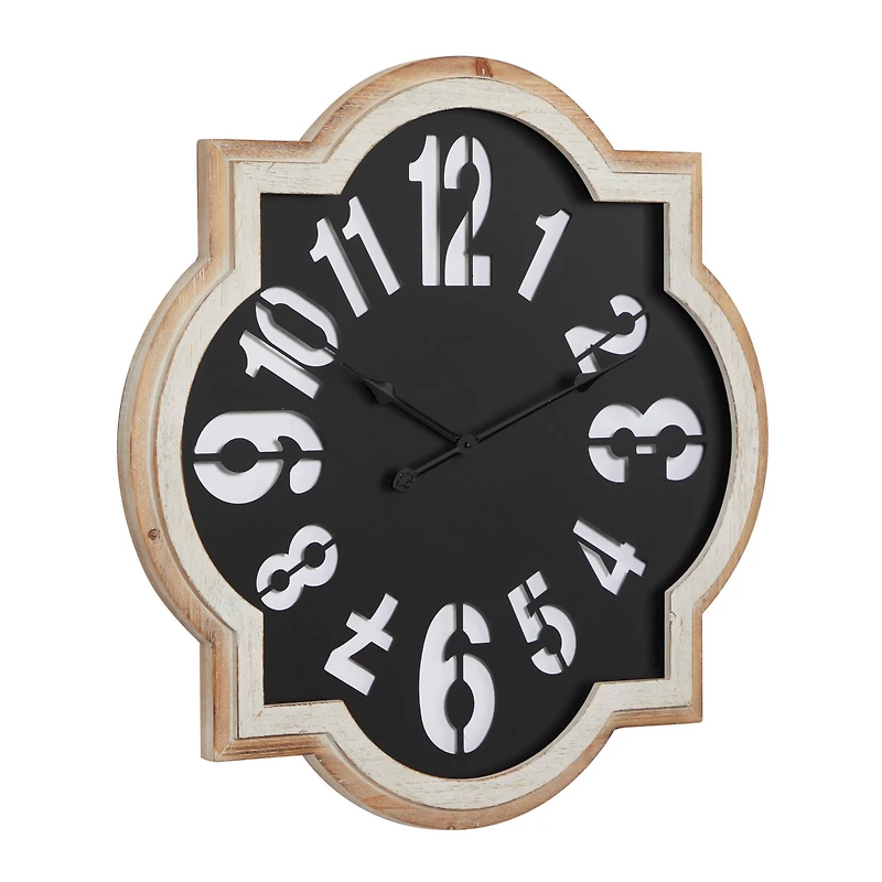 Black Metal Farmhouse Wall Clock, 32" x 32" x 2"