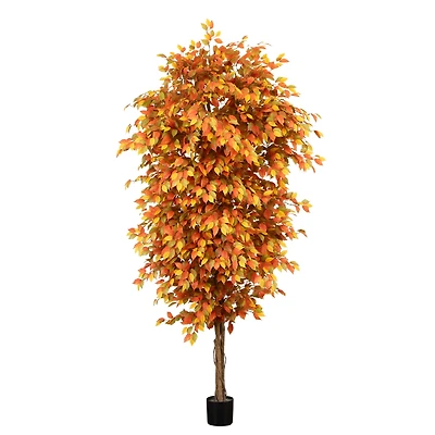 9ft. Potted Artificial Autumn Ficus Tree