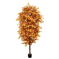 9ft. Potted Artificial Autumn Ficus Tree