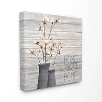 Stupell Industries Home Sweet Home Cotton Flowers in Vase Wall Art