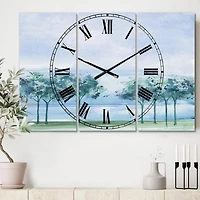 Designart Across The Lake VI 3 Panel Farmhouse Wall Clock